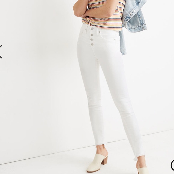 Madewell Denim - MADEWELL🍁🍂9” mid rise skinny jeans pure white 28